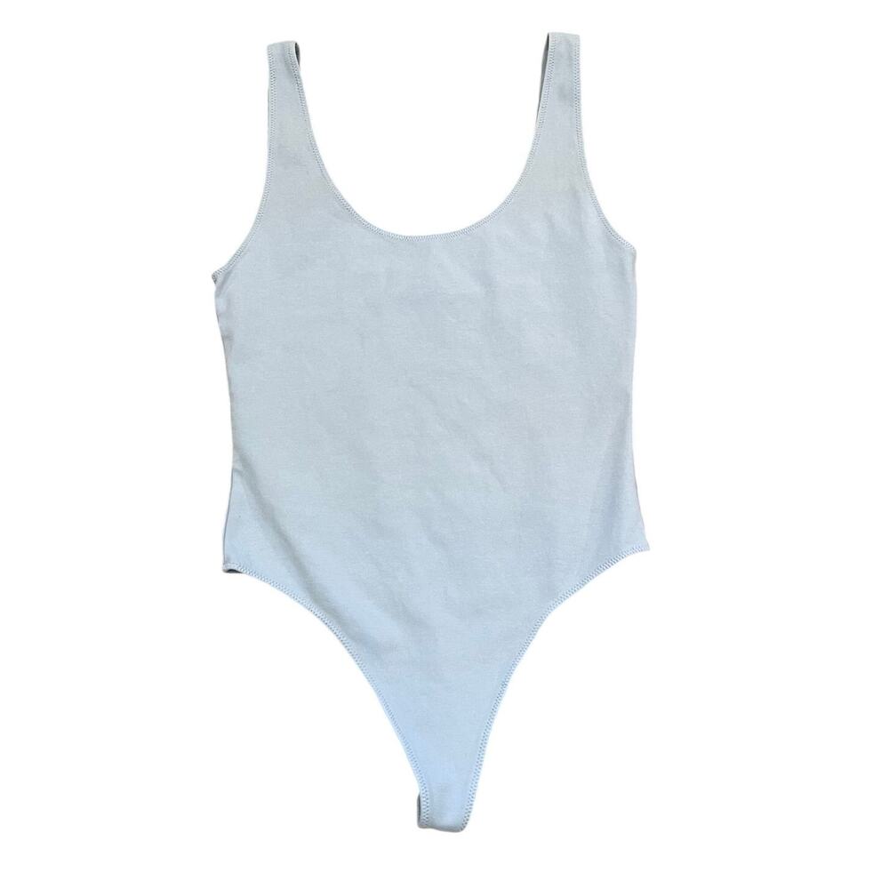 Wilfred Free Aritzia Baby Blue One Piece Thong Bodysuit, Size M